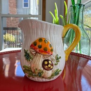 🍄 Merry Mushroom Ceramic Creamer Pitcher Sears Roebuck Japan 1978 Vintage